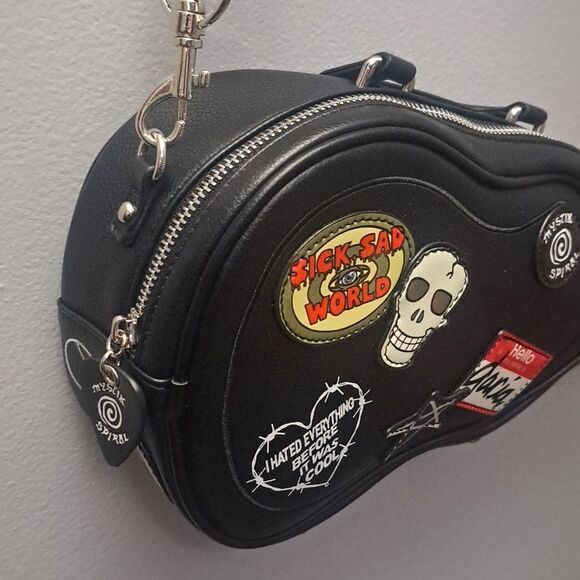 Dolls Kill Handbags - Dolls Kill X DARIA Mystik Spiral Fan Mini Guitar Bag Rare Price Firm